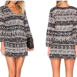 Joie Women’s Small Black Gray Printed Drop Waist Dress Cotton Shell Only